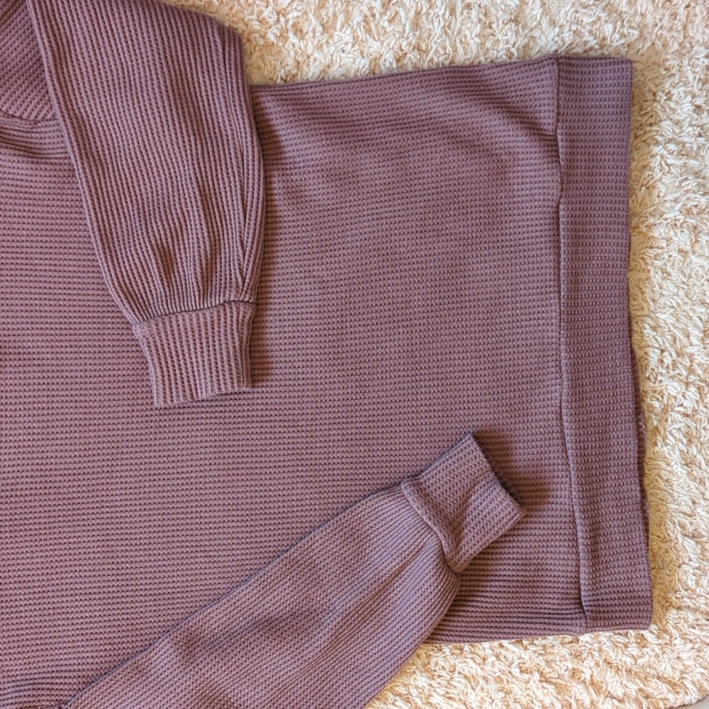 GAP mauve Turtleneck Waffle Knit Oversized Sweater XS - Picture 3 of 6